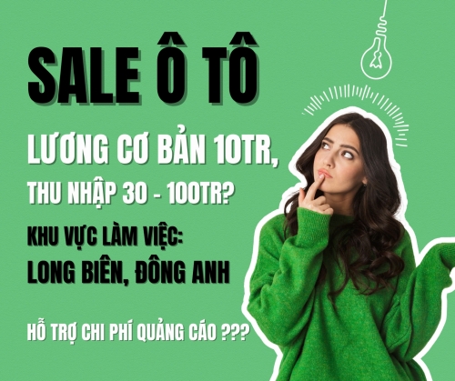 Tuyển dụng Sale VinFast: Lương cứng 10 Triệu, Hỗ trợ chi phí Ads - Chỉ dành cho người có kinh nghiệm